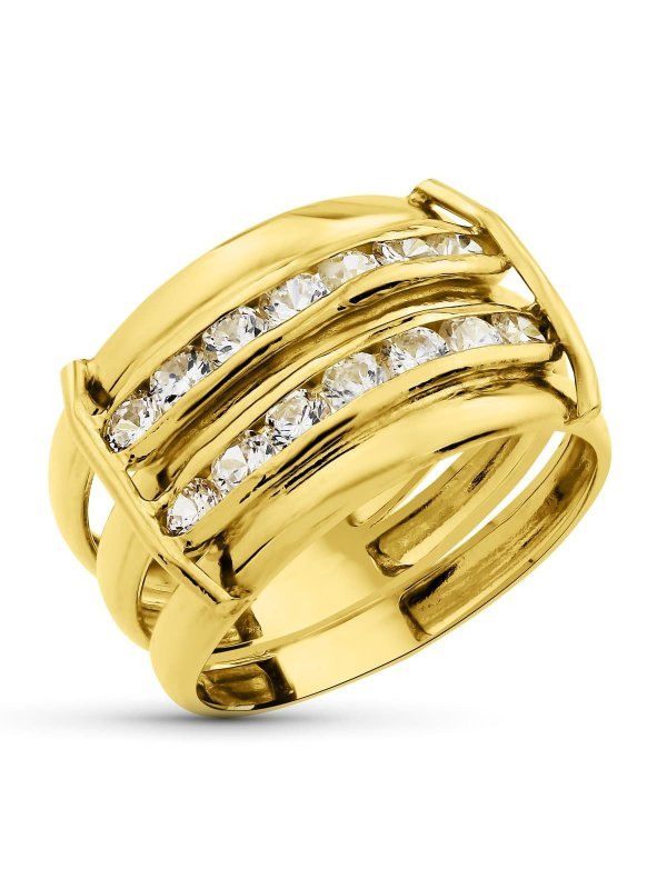 18K SORTIJA ORO AMARILLO BANDAS LISAS...