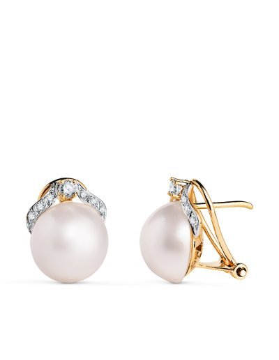 18K PENDIENTES PERLA...