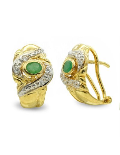 18K PENDIENTES ORO BICOLOR...