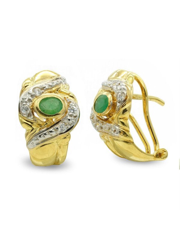 18K PENDIENTES ORO BICOLOR OVAL...