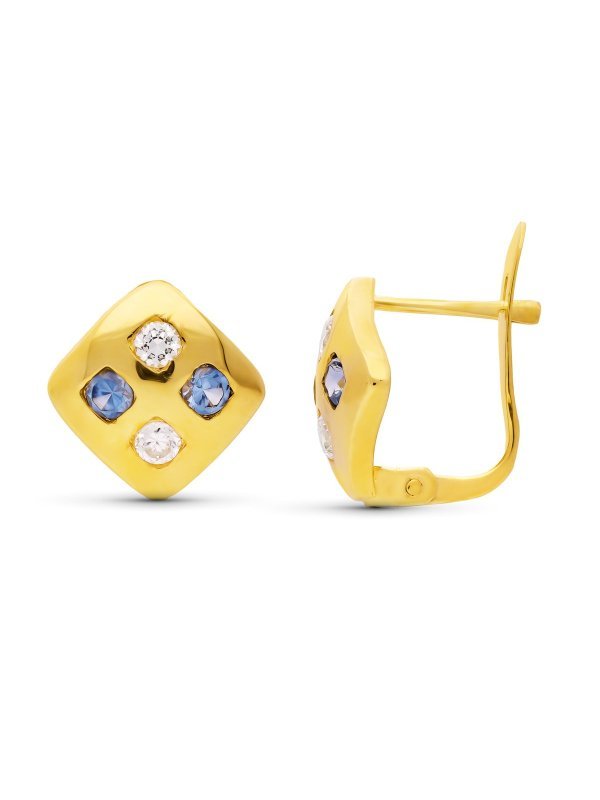 18K PENDIENTES CIRCONITAS 10X10 MM
