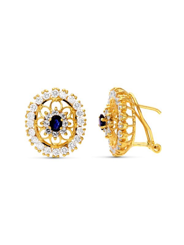 18K PENDIENTES ORO AMARILLO PIEDRA...