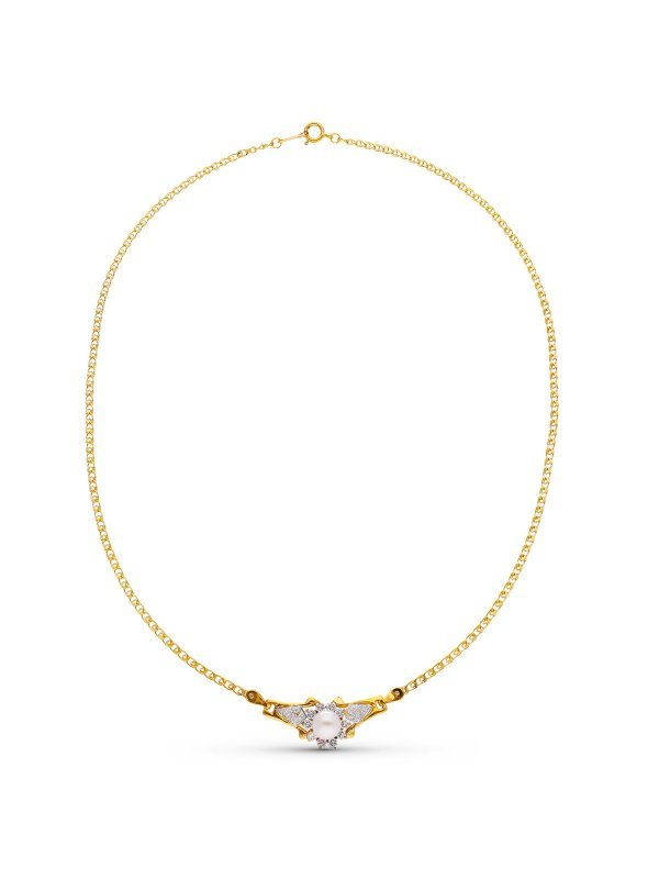 18K GARGANTILLA ORO BICOLOR PERLA Y...
