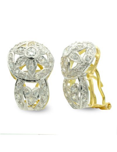 18K PENDIENTES ORO BICOLOR...