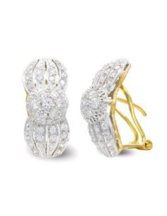 18K PENDIENTES ORO BLANCO Y...