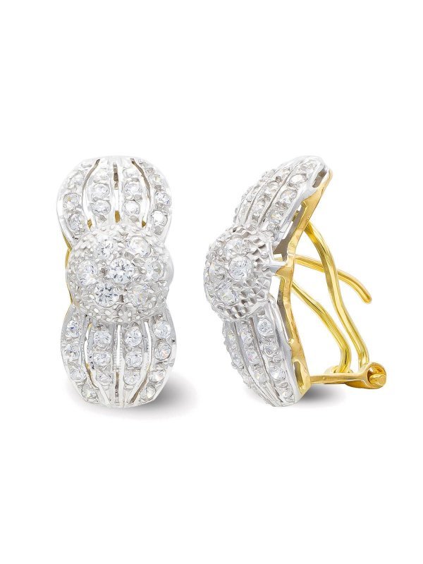 18K PENDIENTES ORO BLANCO Y CICRCONITAS