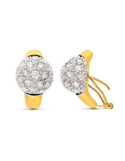 18K PENDIENTES BICOLOR...