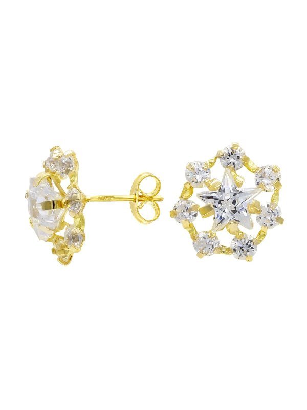 18K PENDIENTES ORO AMARILLO ESTRELLA...