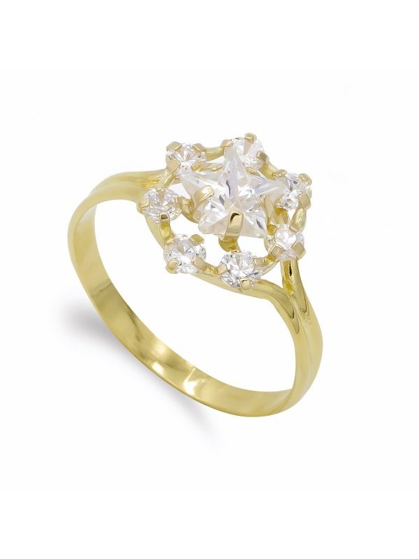 18K SORTIJA ORO AMARILLO ESTRELLA Y...