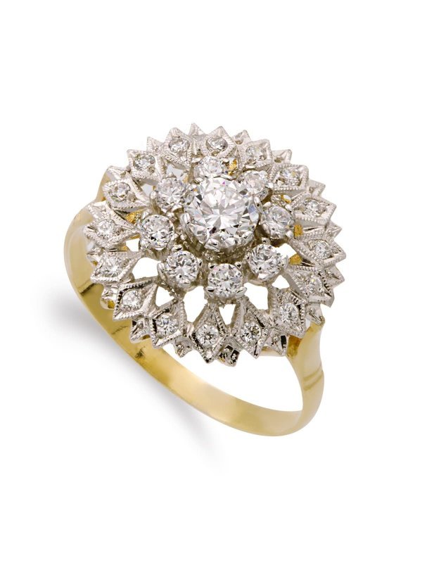 18K SORTIJA ORO BICOLOR ROSETA CON...