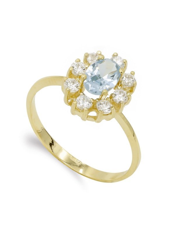 SORTIJA ORO AMARILLO 1 PIEDRA OVAL Y...