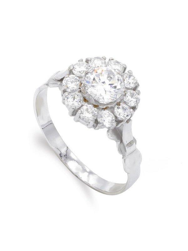 18K SORTIJA ORO BLANCO Y CIRCONITAS...