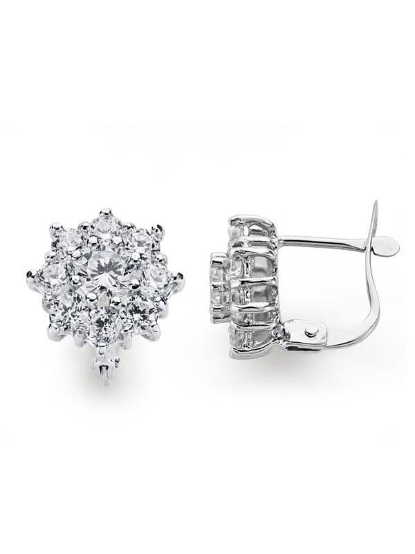 18K PENDIENTES ORO BLANCO CUAJO...