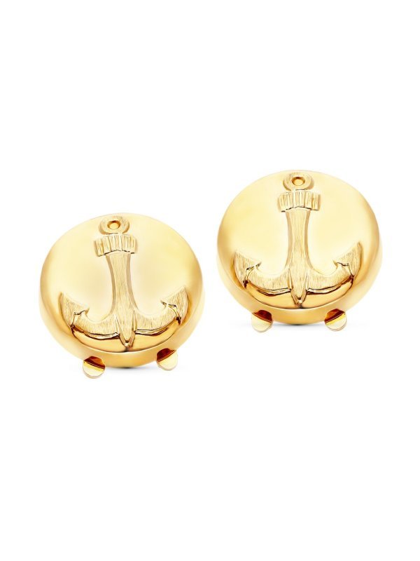 18K CUBREBOTON ORO AMARILLO ANCLA 15 MM