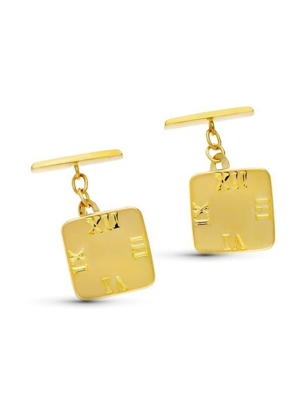 18K GEMELOS ORO AMARILLO CUADRADOS...