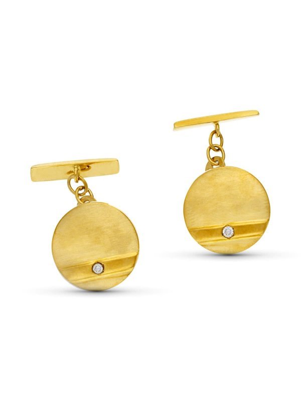 18K GEMELOS REDONDO CIRCONITA 16 MM