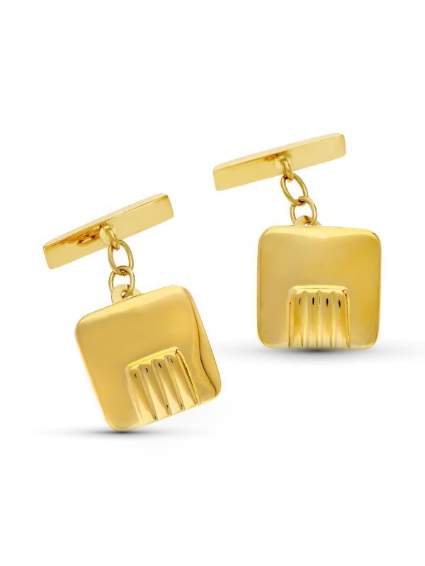 18K GEMELOS ORO AMARILLO CUADRADOS...