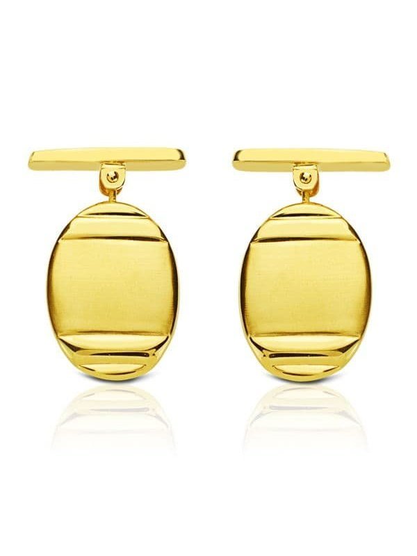 GEMELOS ORO AMARILLO OVAL MATE y...