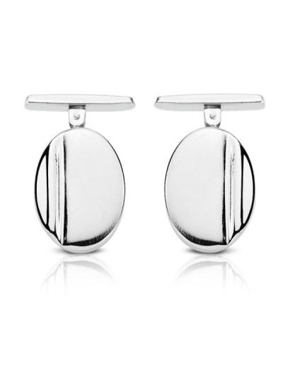 18K GEMELOS ORO BLANCO OVAL...