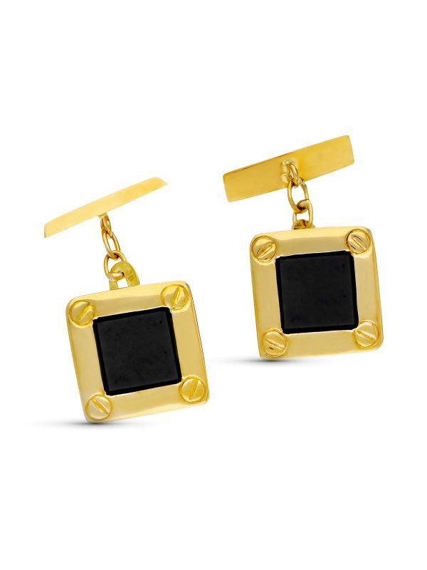 18K GEMELOS ORO AMARILLO CUADRADOS...
