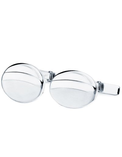 18K GEMELOS ORO BLANCO OVAL...