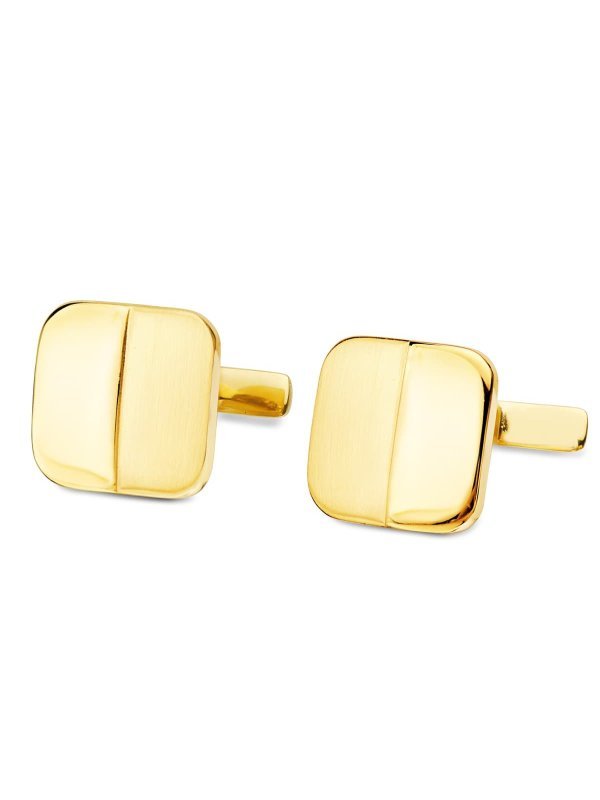 GEMELOS ORO AMARILLO CUADRADOS MATE Y...