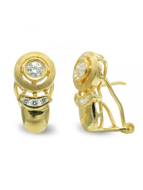 18K PENDIENTES ORO AMARILLO MATE Y...