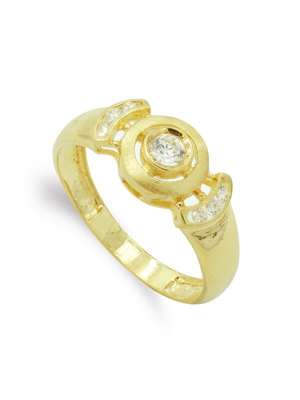 18K SORTIJA ORO AMARILLO MATE Y...