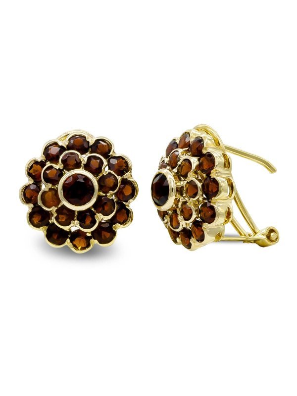 18K PENDIENTES ORO AMARILLO CHATON Y...