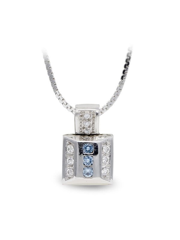 18K GARGANTILLA ORO BLANCO Y CIRCONITAS