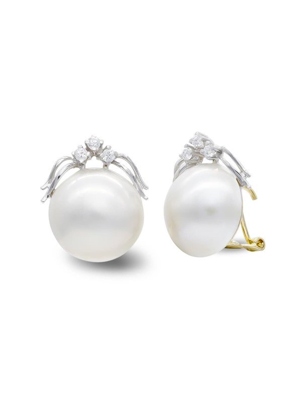18K PENDIENTES ORO BICOLOR PERLA...