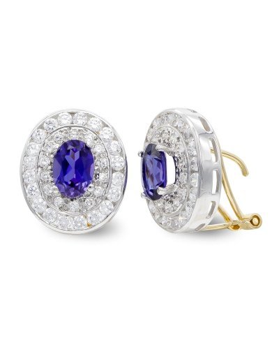 18K PENDIENTES ORO BICOLOR...