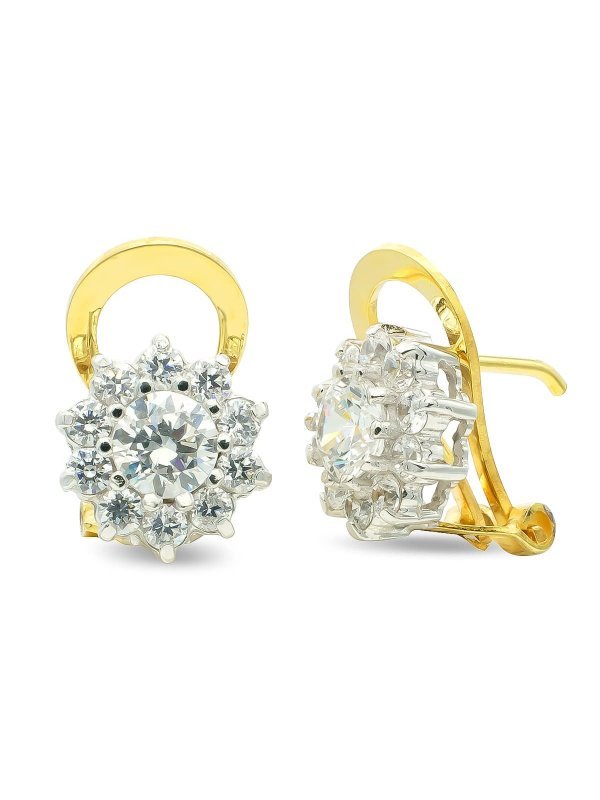 18K PENDIENTES ORO BICOLOR CIRCONITAS...
