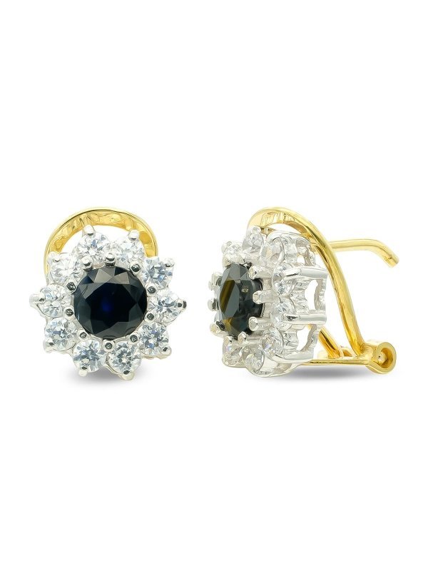 18K PENDIENTES ORO BICOLOR ZAFIRO 5...
