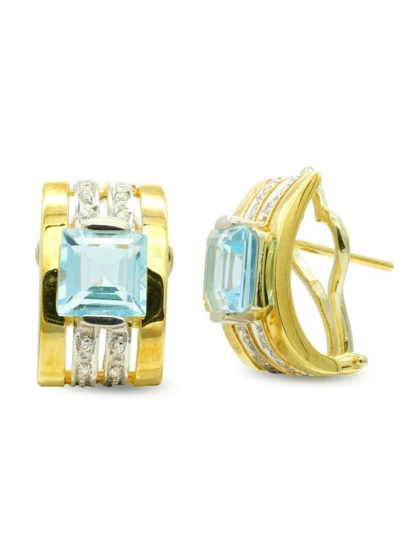 18K PENDIENTES ORO AMARILLO PIEDRA...