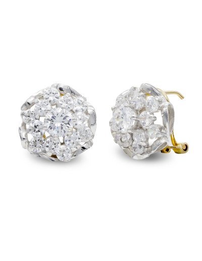 18K PENDIENTES ORO BICOLOR...