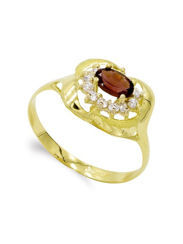18K SORTIJA ORO AMARILLO GRANATES Y...