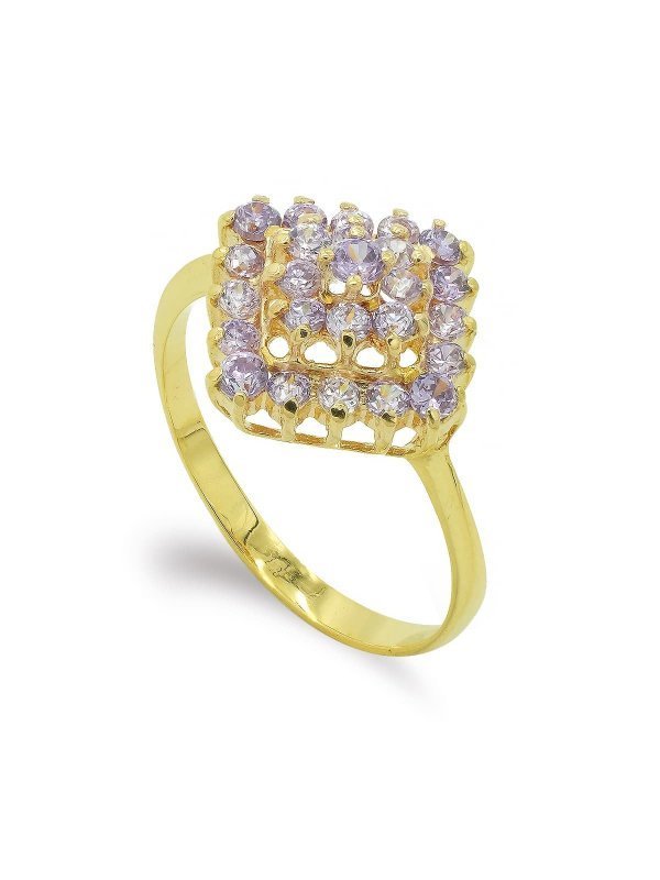 18K SORTIJA ORO AMARILLO ROMBO CON...