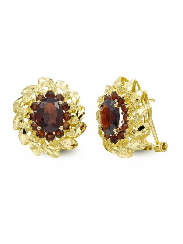 18K PENDIENTES ORO AMARILLO Y PIEDRA...