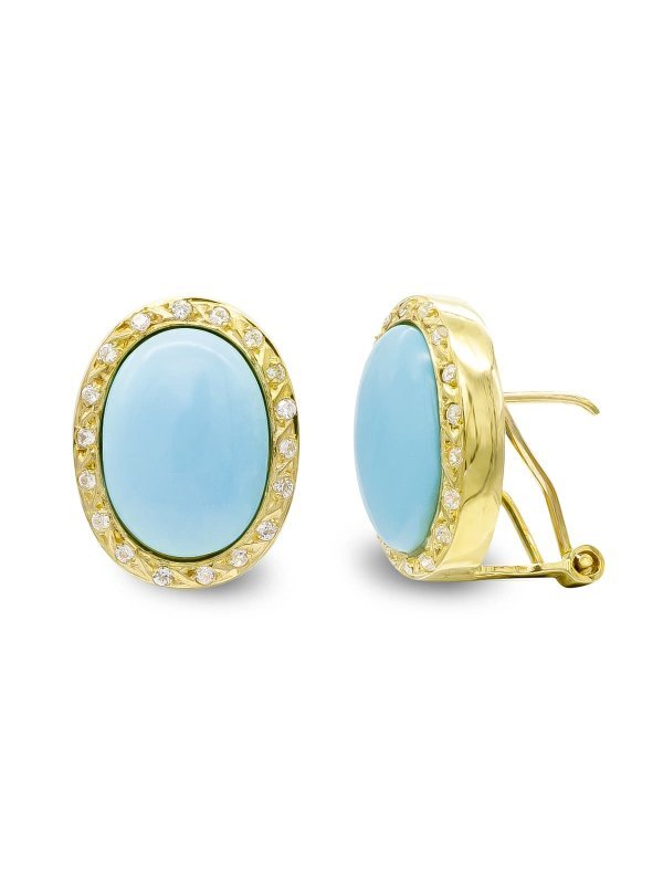 18K PENDIENTES ORO AMARILLO TURQUESA...