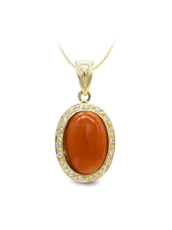 18K COLGANTE ORO AMARILLO CORAL FINO...