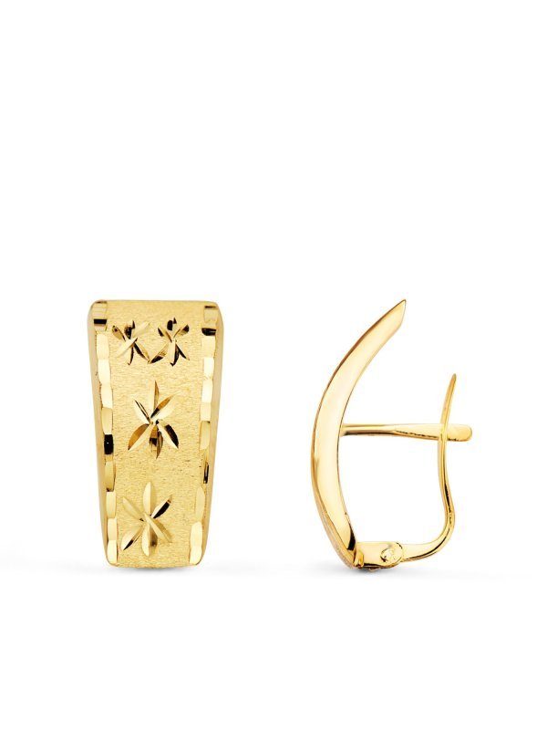 18K PENDIENTES ORO AMARILLO TALLADOS...