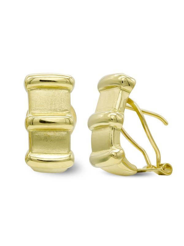 18K PENDIENTES ORO AMARILLO MATE Y...