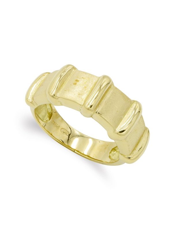 18K SORTIJA ORO AMARILLO MATE Y BRILLO