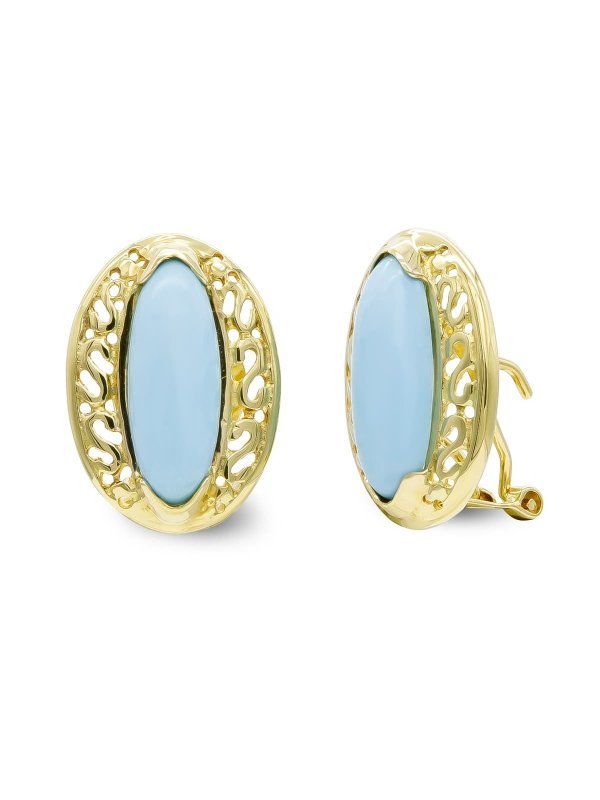 18K PENDIENTES ORO AMARILLO TURQUESA...