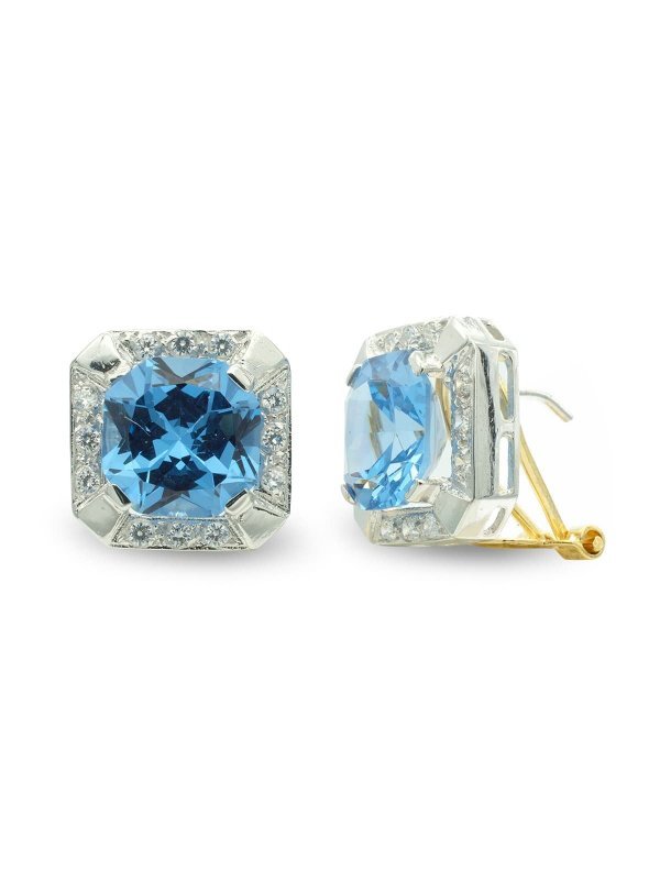 18K PENDIENTES ORO BICOLOR CUADRADO...
