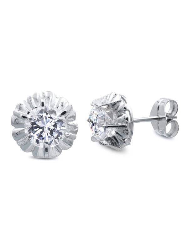 18K PENDIENTES ORO BLANCO CON...