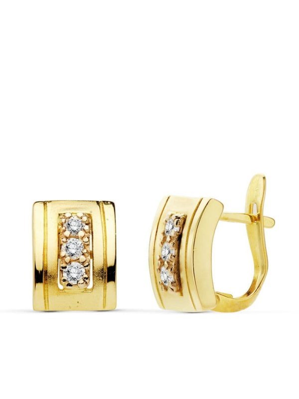 18K PENDIENTES ORO AMARILLO CON...