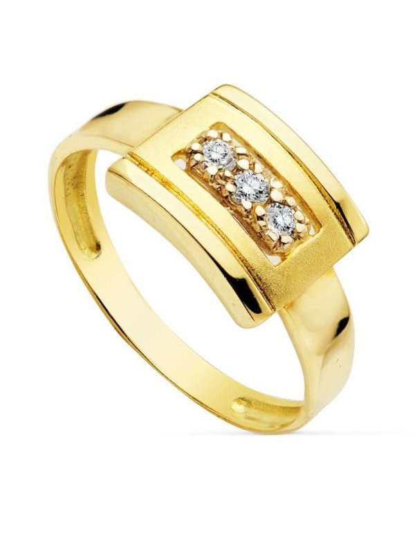 18K SORTIJA ORO AMARILLO CON CIRCONITAS