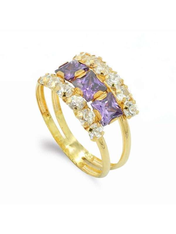 18K SORTIJA ORO AMARILLO CUADRA CON...